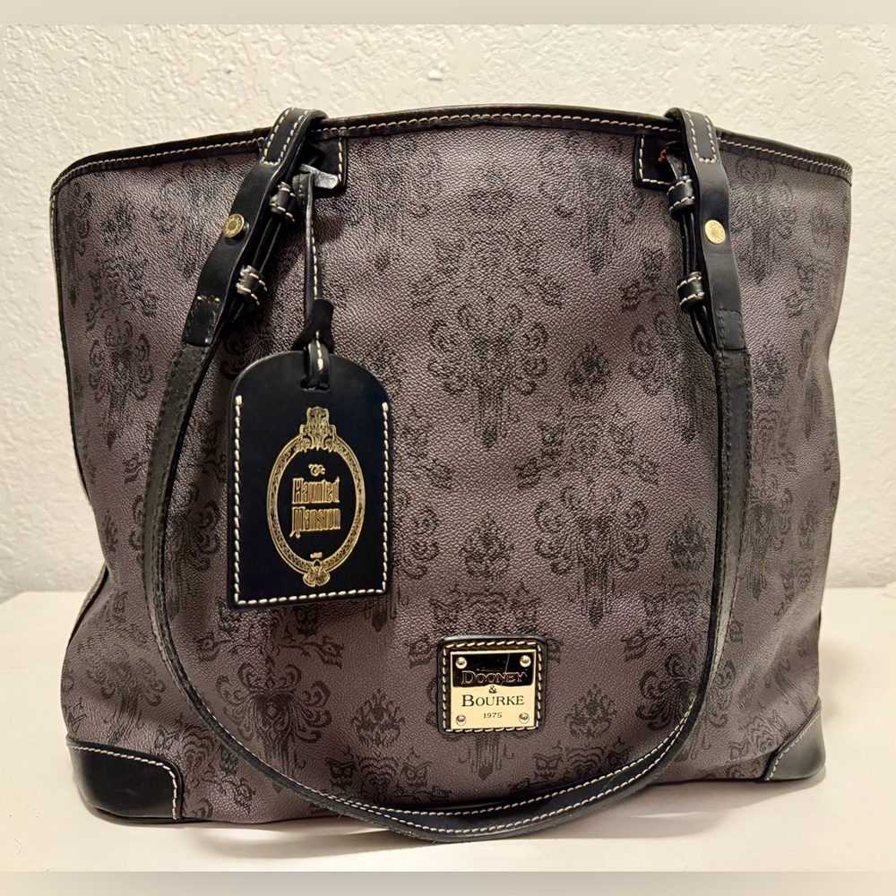 Dooney & Bourke Haunted Mansion spooky wall paper Patterned Tote